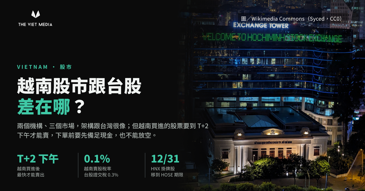 越南股市跟台股差在哪？從上市櫃、交易規則到稅與外資的制度對照