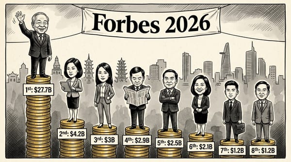 越南首次有 8 位億萬富翁登上 Forbes 全球榜，范日旺家族佔三席